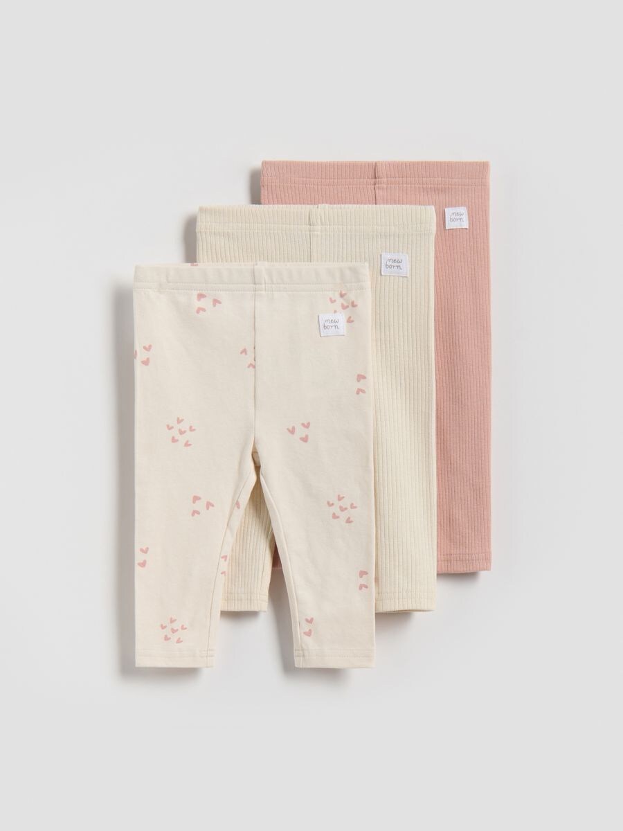 Leggings de algodão 3 pack - creme - RESERVED