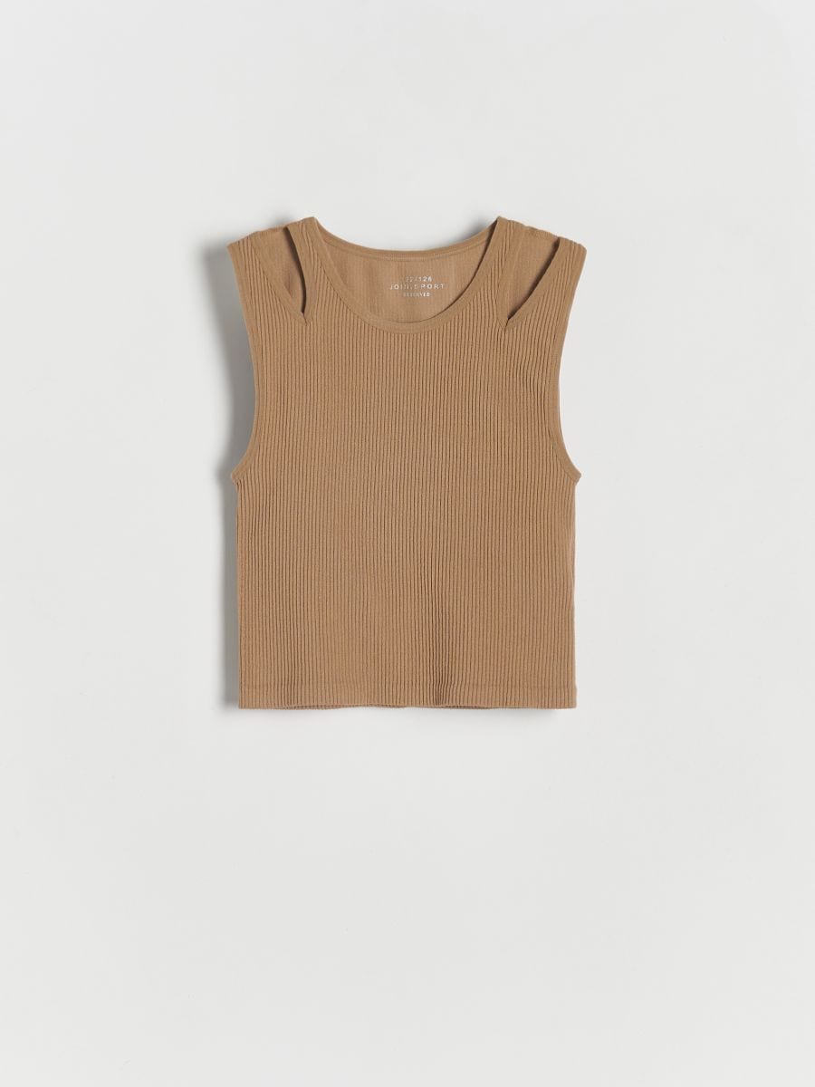 Dropped armhole top - golden brown - RESERVED - 2