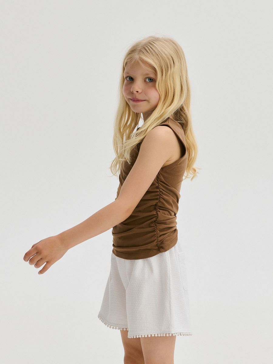 Top with asymmetrical bottom - golden brown - RESERVED - 5