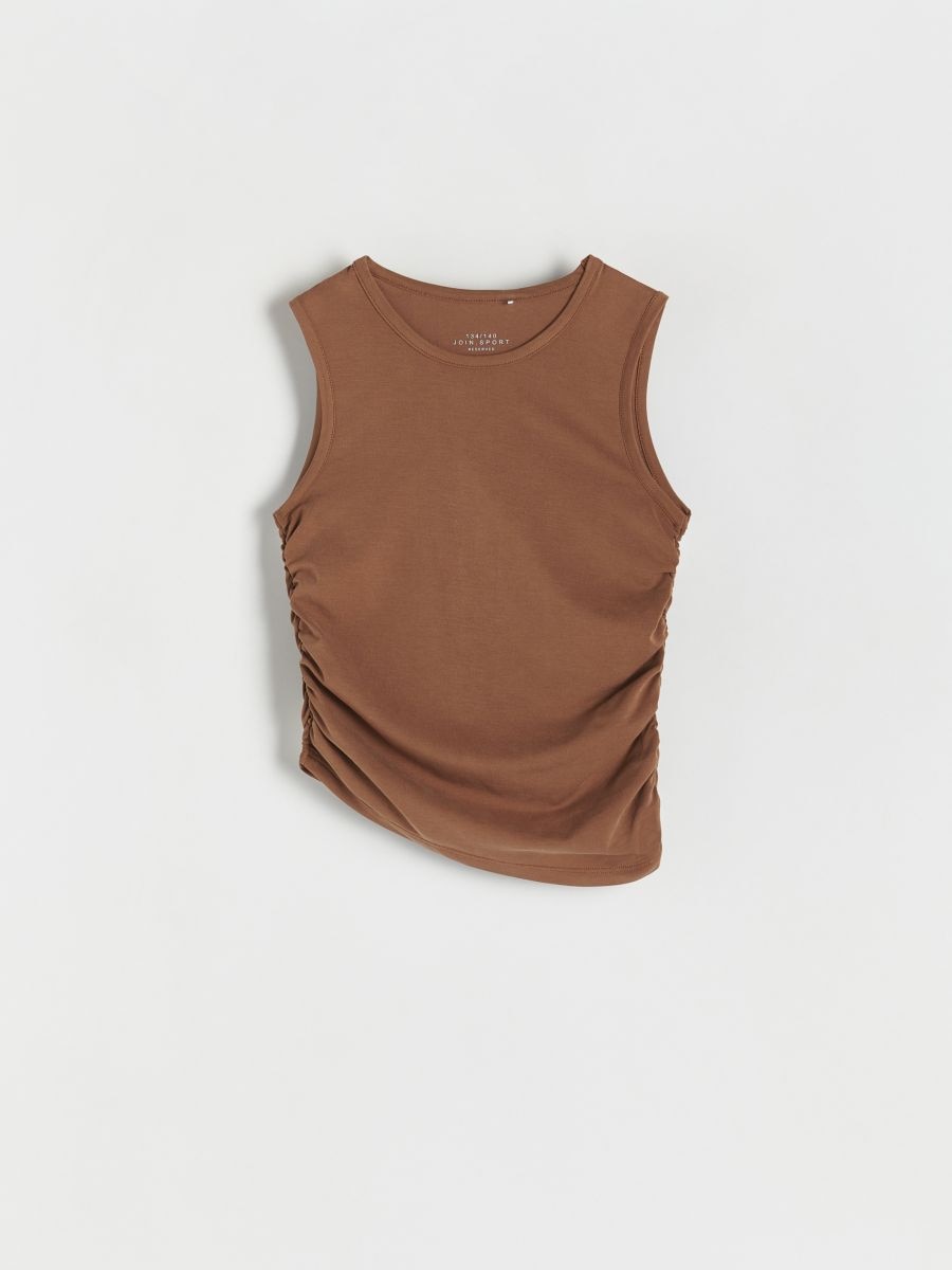 Top with asymmetrical bottom - golden brown - RESERVED - 2