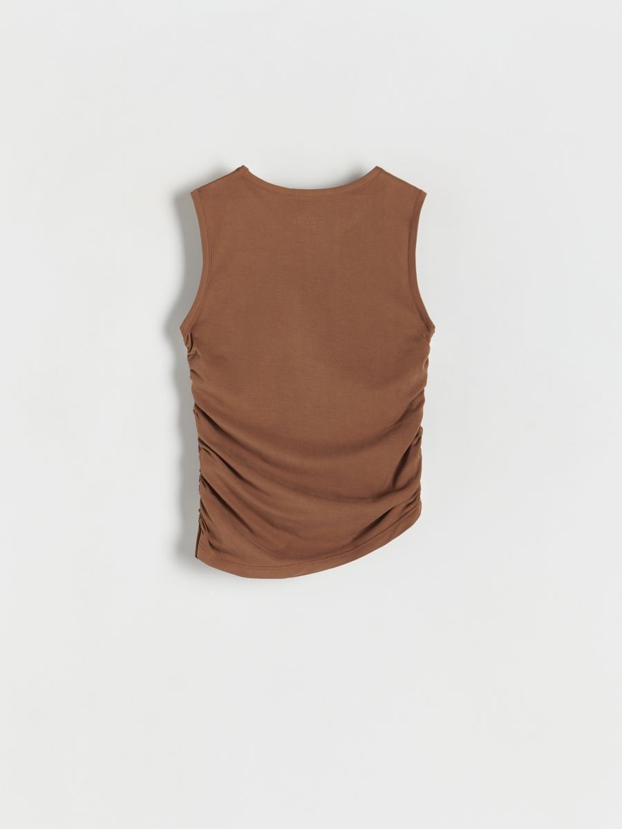 Top with asymmetrical bottom - golden brown - RESERVED - 3