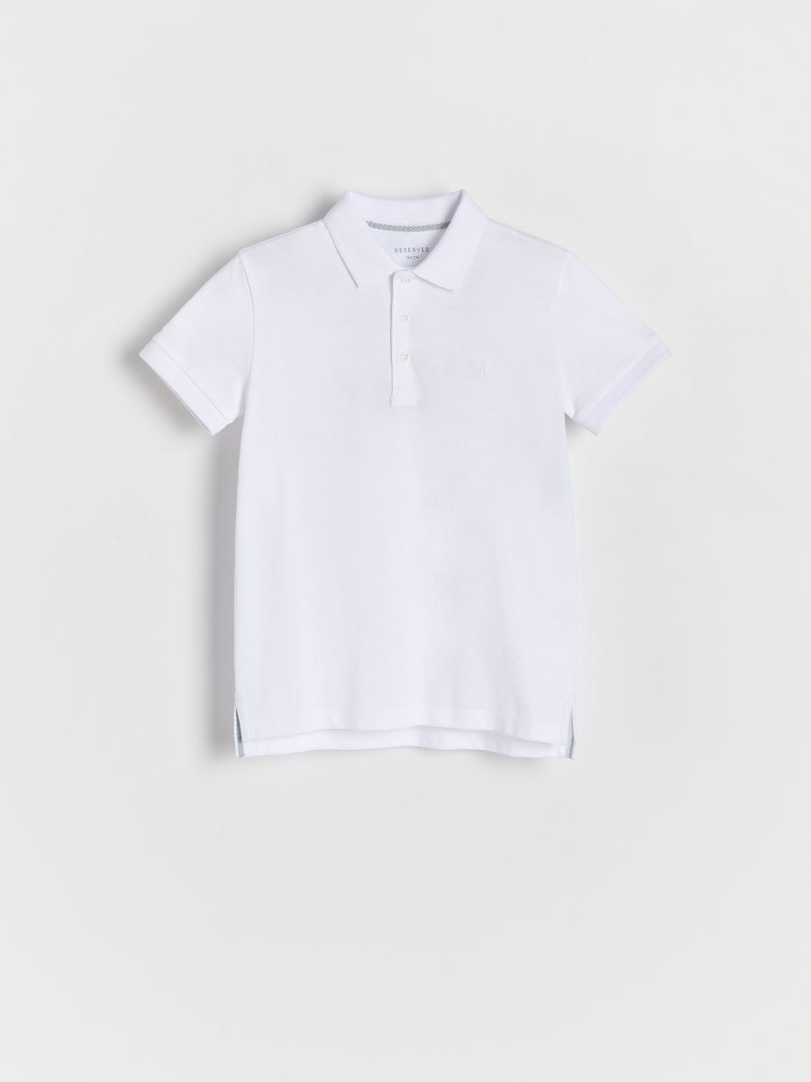 Poloshirt met borduursel - wit - RESERVED