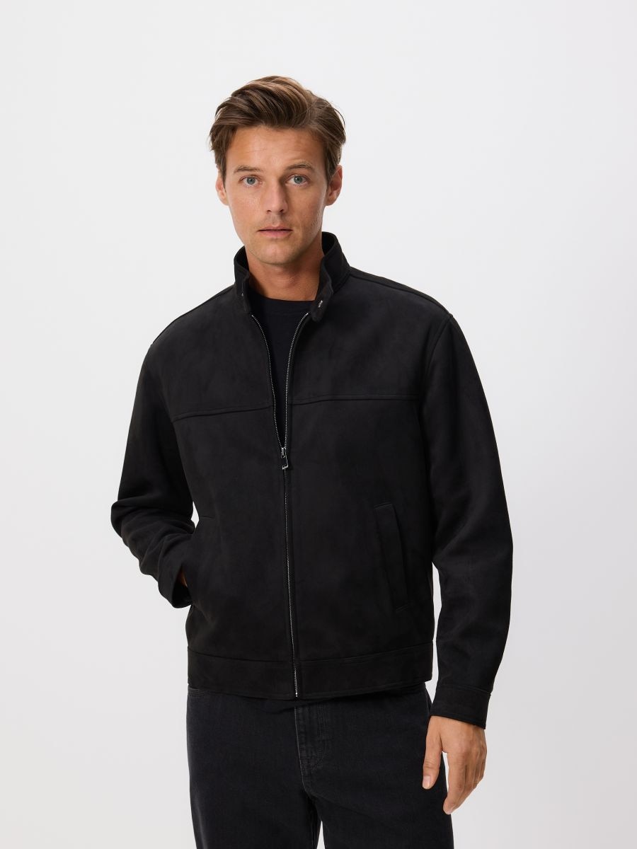 Jacket with stand up collar - black - RESERVED