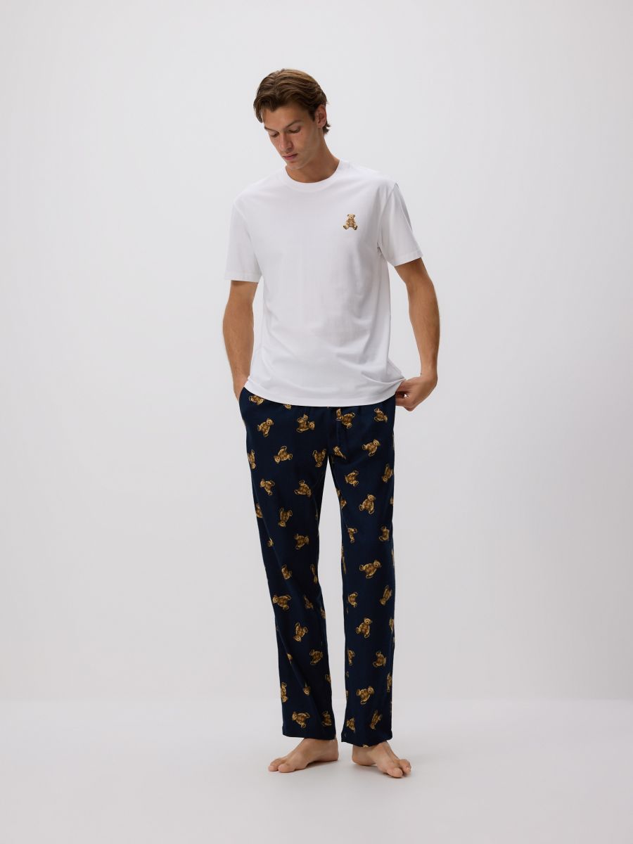 Zweiteiliges bedrucktes Pyjama-Set - weiß - RESERVED