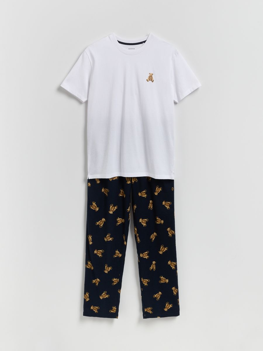 Two piece printed pyjama set - white - RESERVED