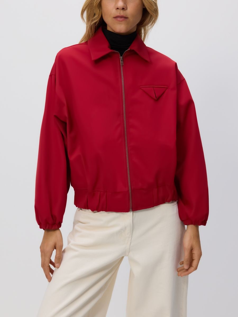 Kurtka bomberka z kołnierzykiem Kolor czerwony - RESERVED