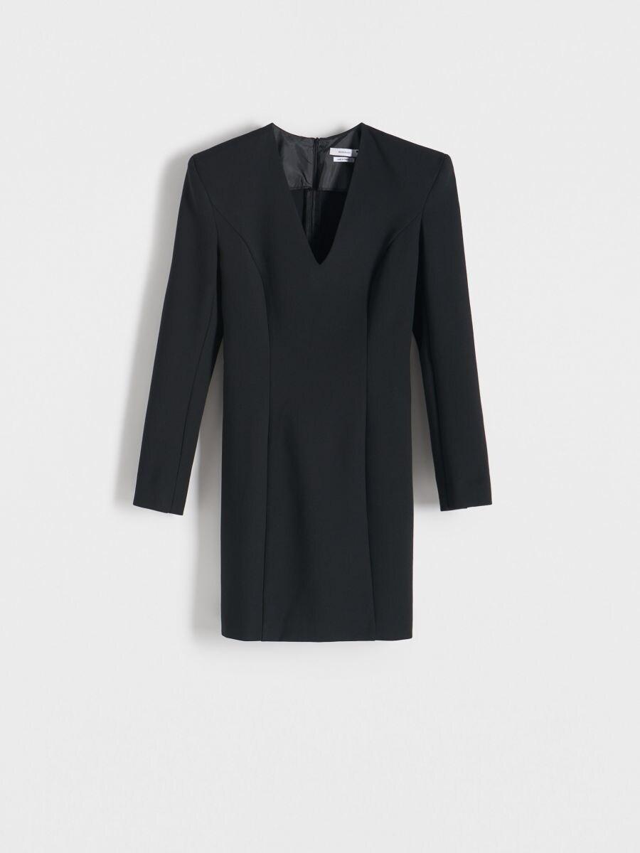 Mini dress with stitching - black - RESERVED - 5