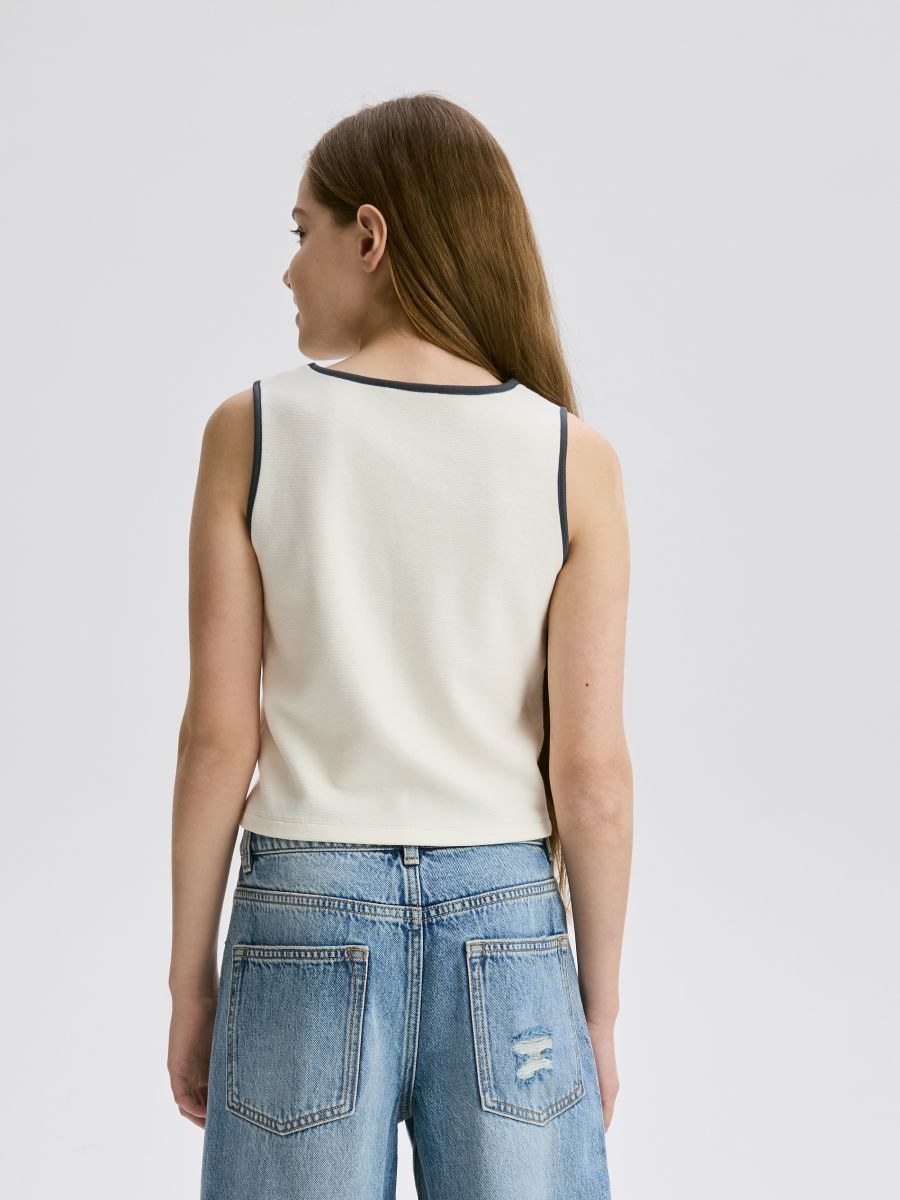 Top s reljefnim printom - krem - RESERVED - 2