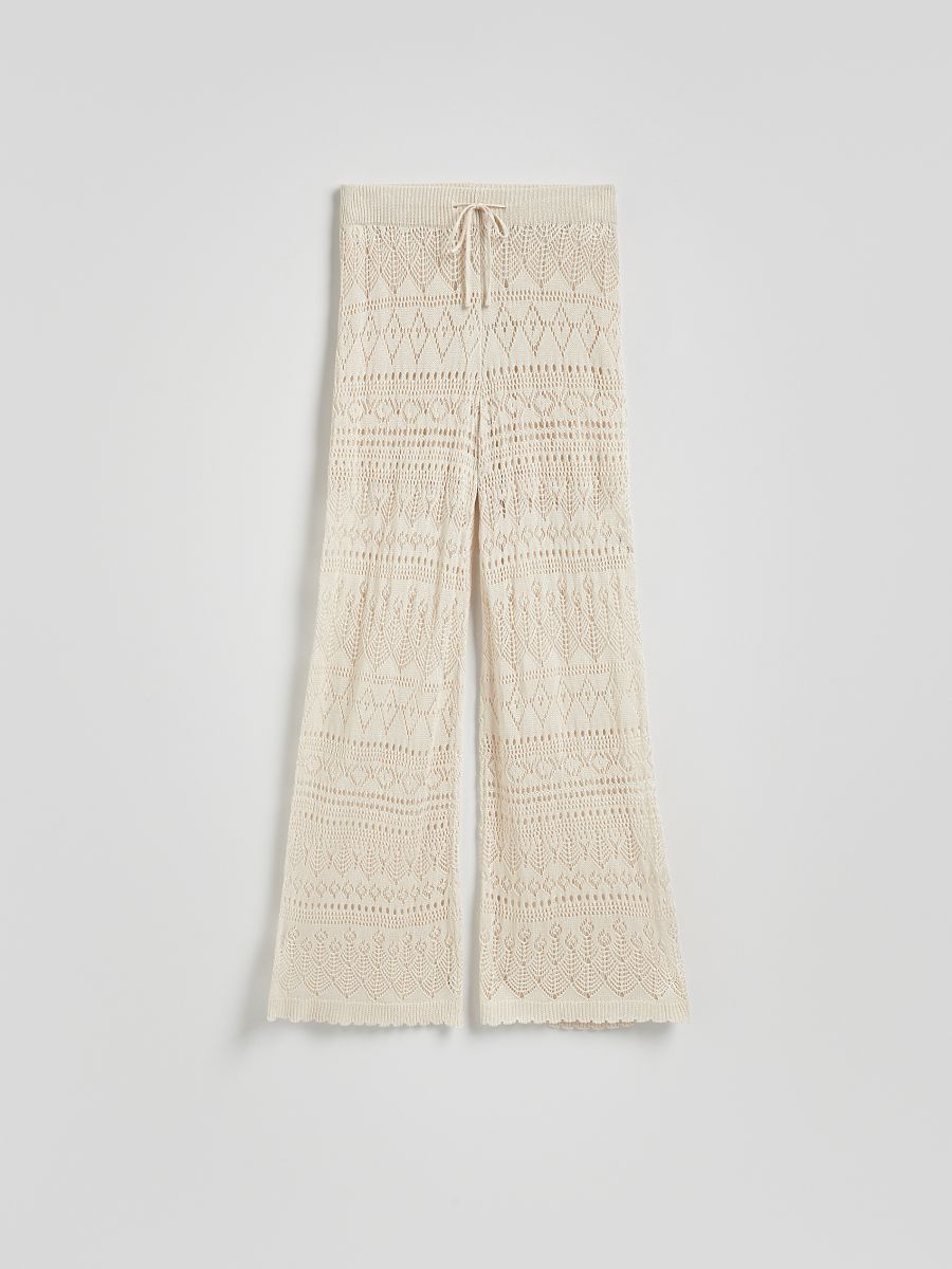 LADIES` TROUSERS - кремаста - RESERVED - 4