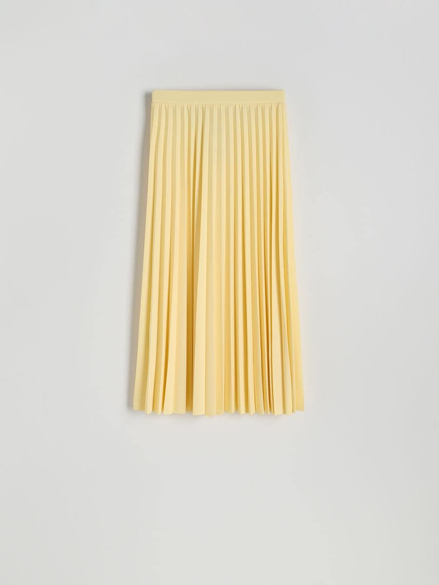 Pleated midi skirt - light yellow - RESERVED - 6