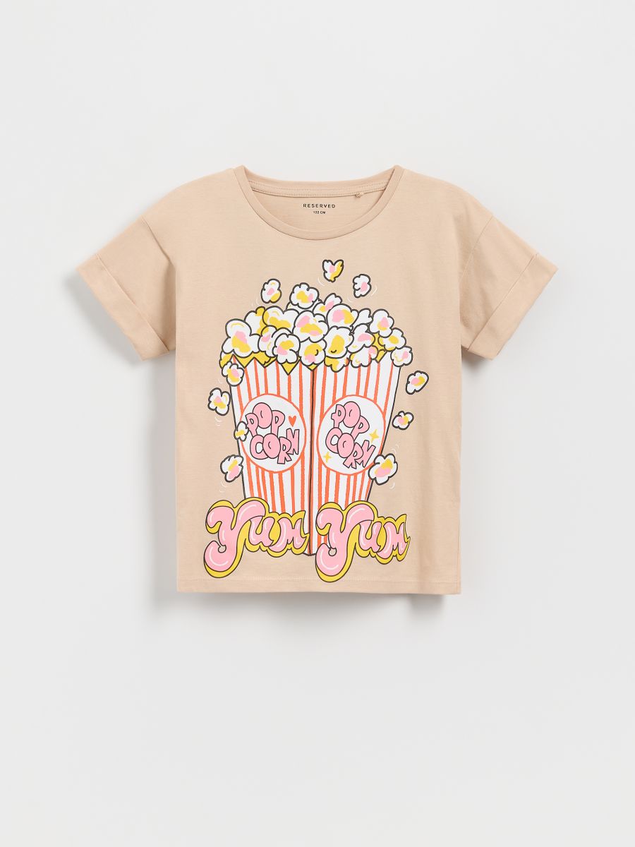 T-shirt with print - beige - RESERVED - 3