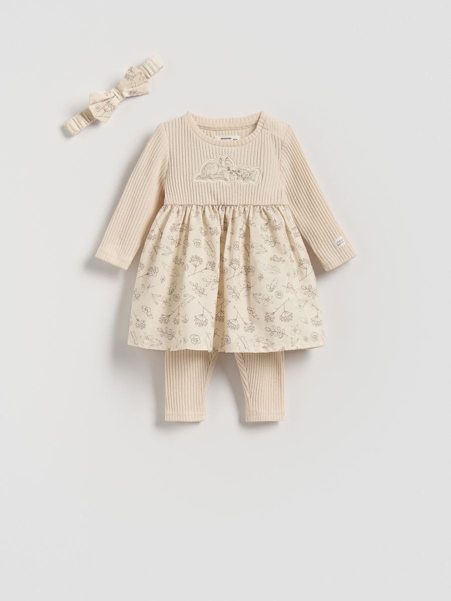 BABIES` DRESS, TROUSERS & HEADBAND - cream - RESERVED