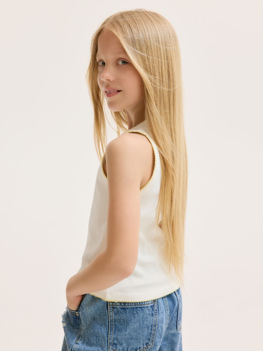 Top with appliqué - cream - RESERVED - 3