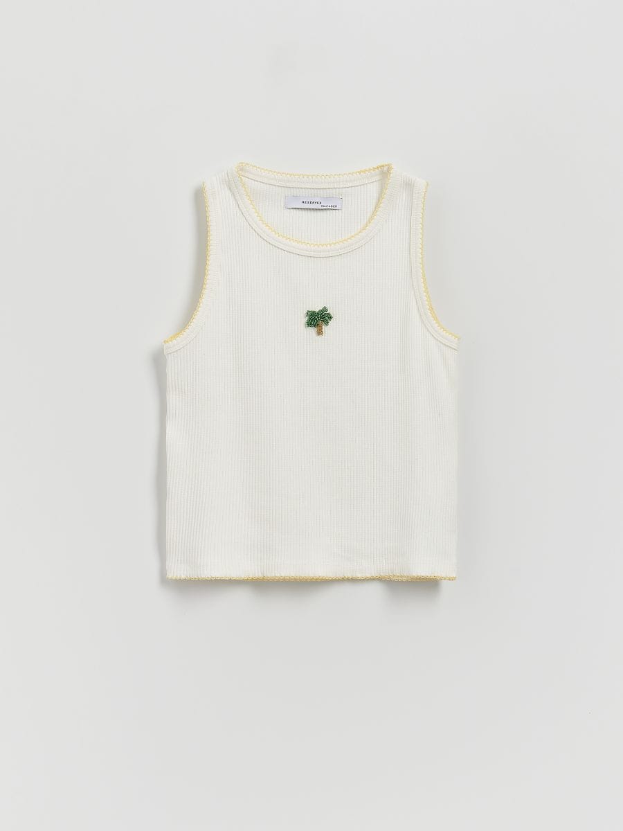 Top with appliqué - cream - RESERVED - 5