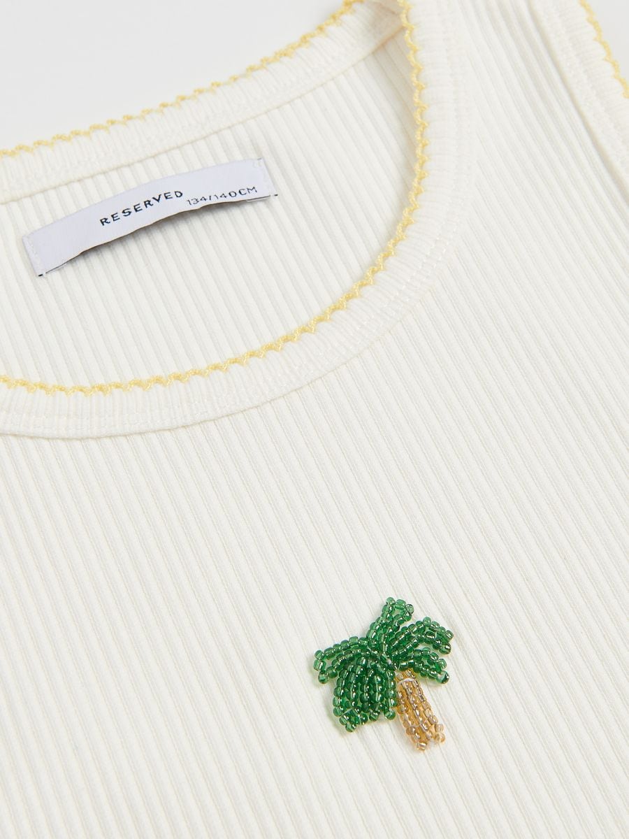 Top with appliqué - cream - RESERVED - 4