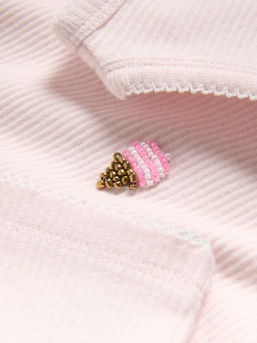 Top with appliqué - pastel pink - RESERVED - 4