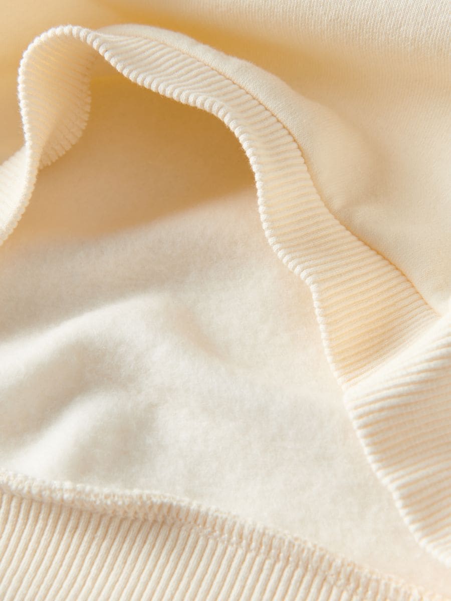Sweatshirt with openwork collar - cream - RESERVED - 6