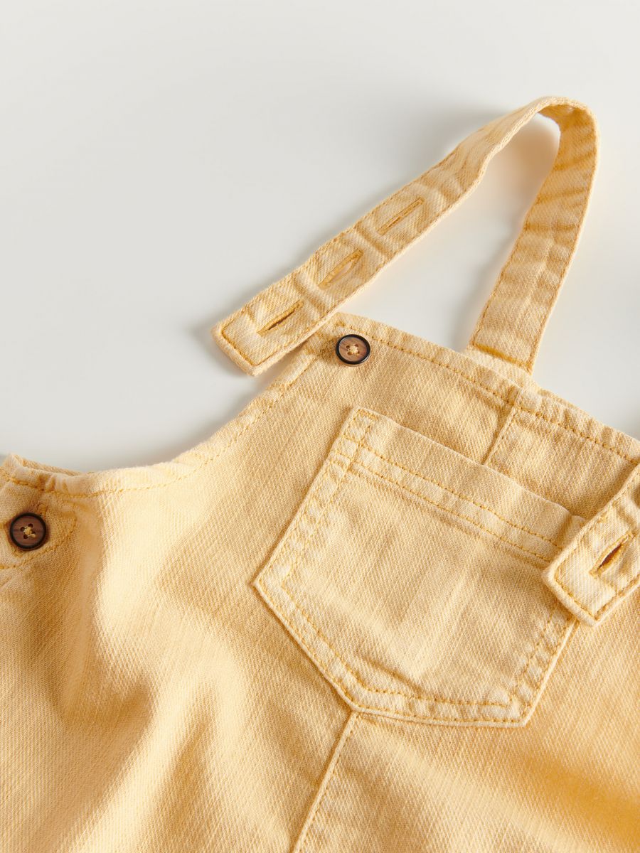Cotton dungarees with pockets - light yellow - RESERVED - 4