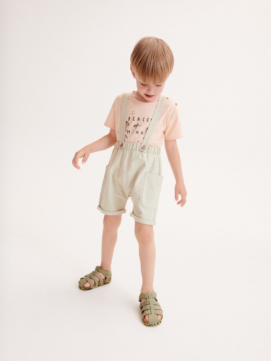 Shorts with suspenders - pale green - RESERVED - 5