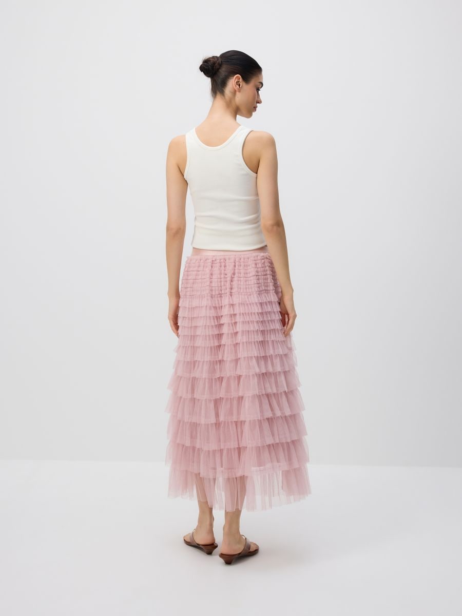 Tulle skirt with ruffles - pastel pink - RESERVED - 2