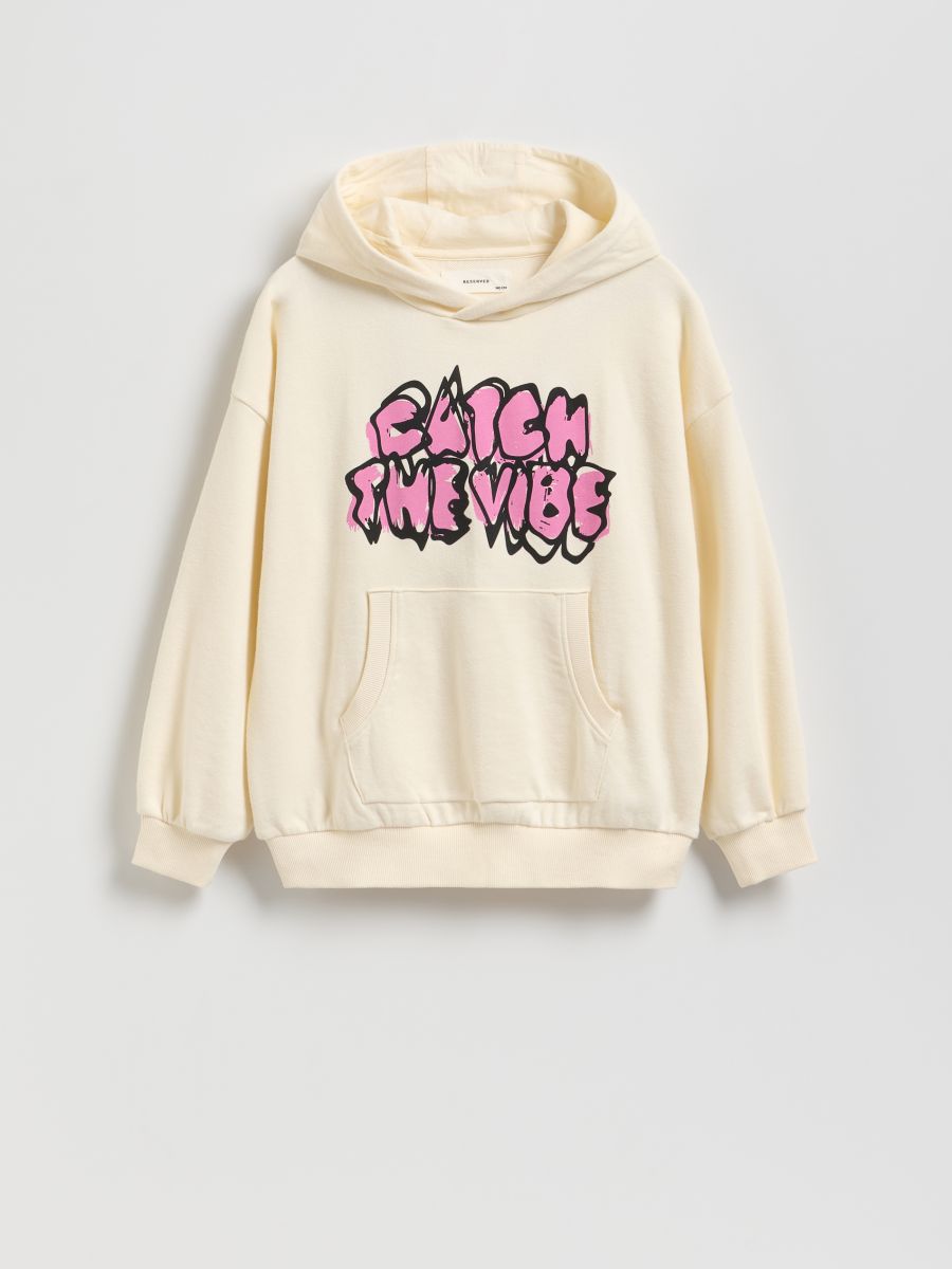 Cotton hoodie - cream - RESERVED