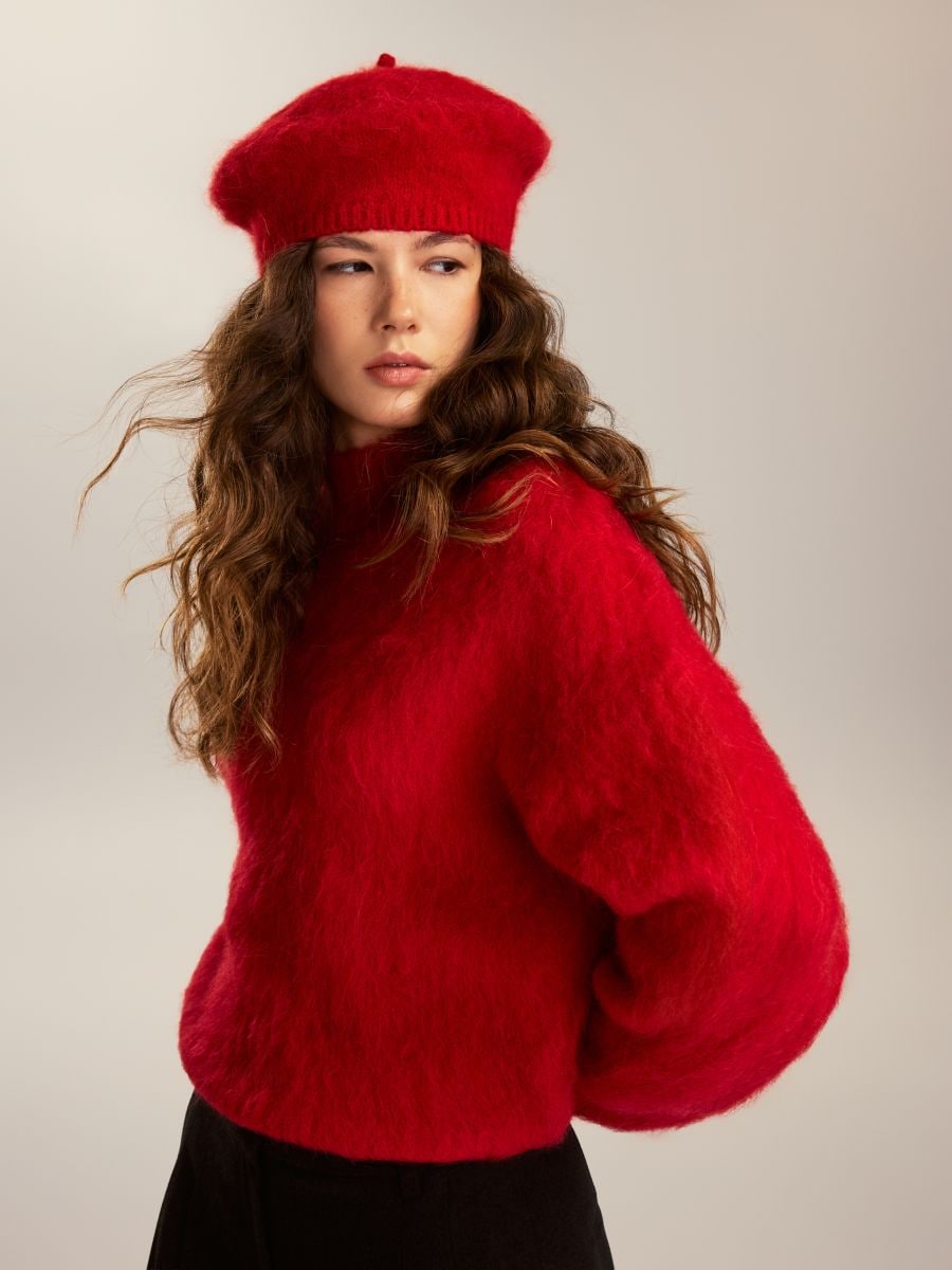 Πουλόβερ από μαλλί αλπακά - κοκκινο - RESERVED