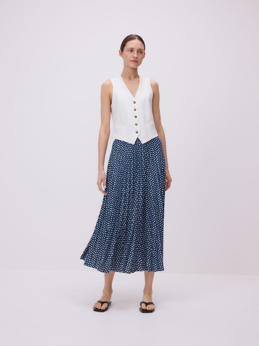 Pleated polka dot skirt - multicolor - RESERVED - 2