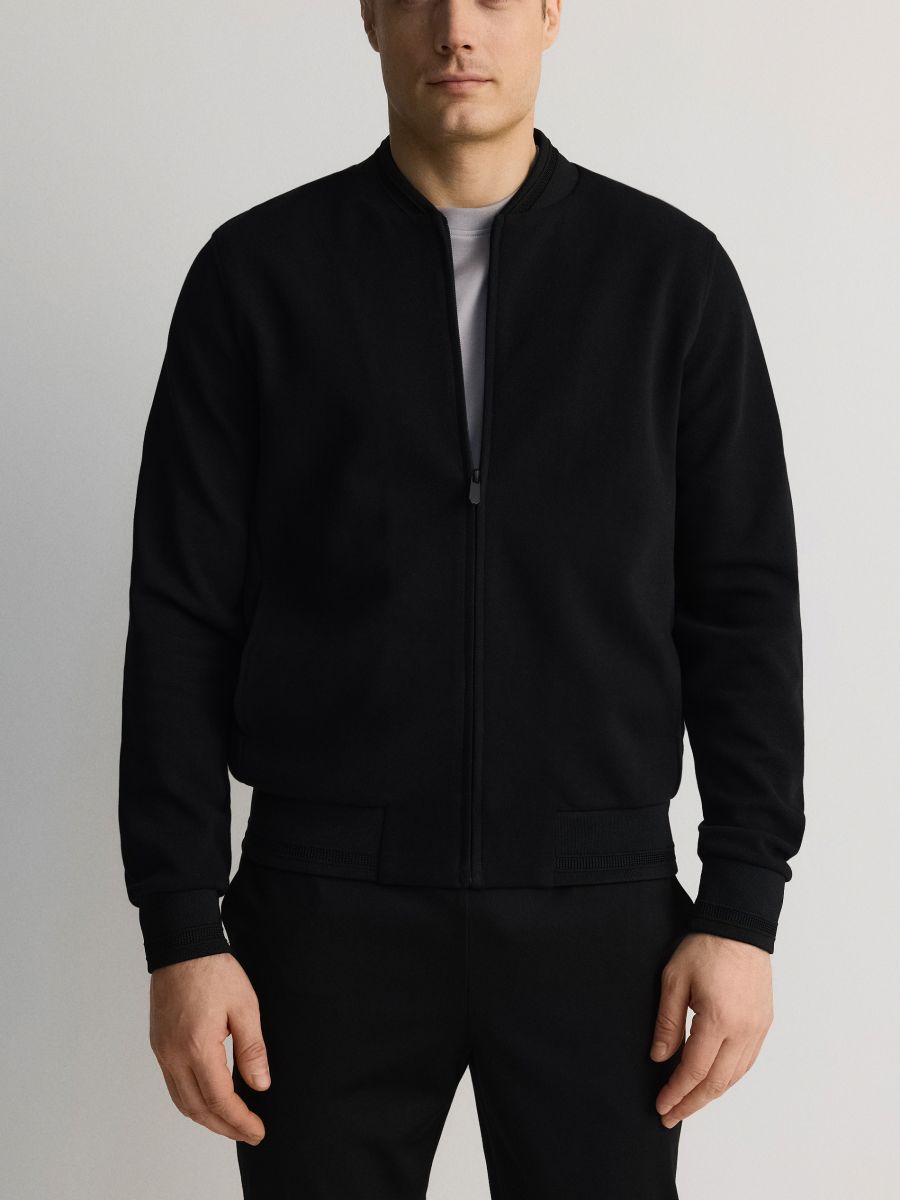 Bomber sweatshirt - black - RESERVED