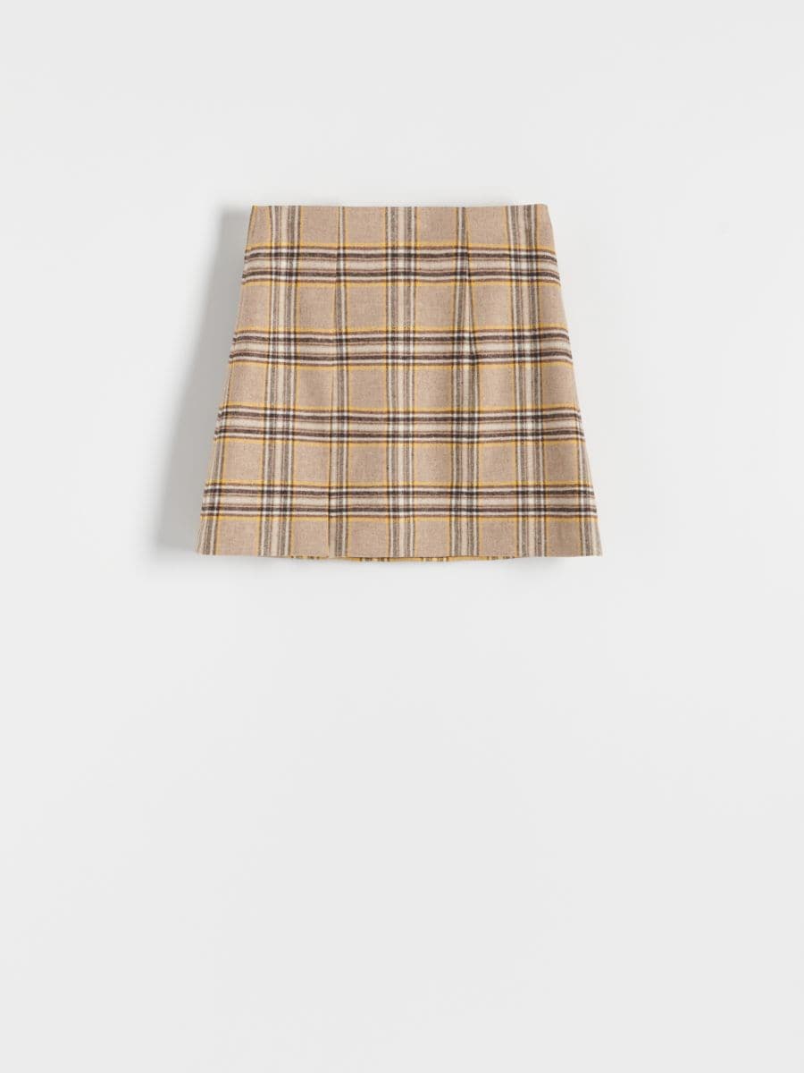 Check wool blend skirt - multicolor - RESERVED - 4