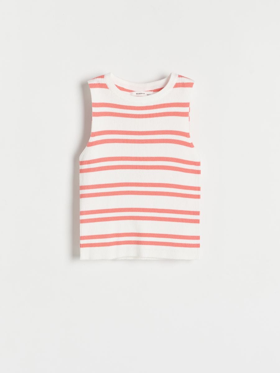 Knitted fabric vest - coral - RESERVED