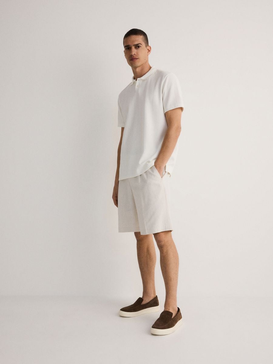 Regular fit polo marškinėliai - balta - RESERVED