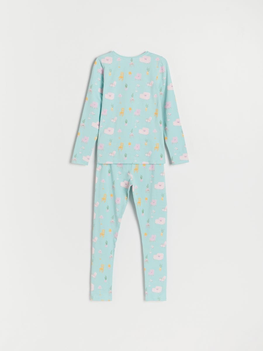 Two piece pyjama set - pale turquoise - RESERVED - 3
