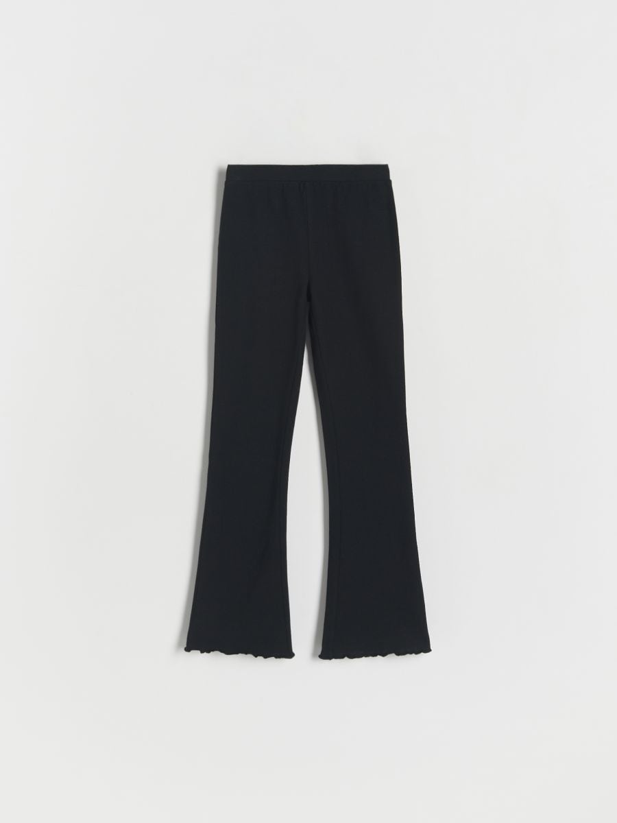 Flare pantalone s visokim sadržajem pamuka - crno - RESERVED