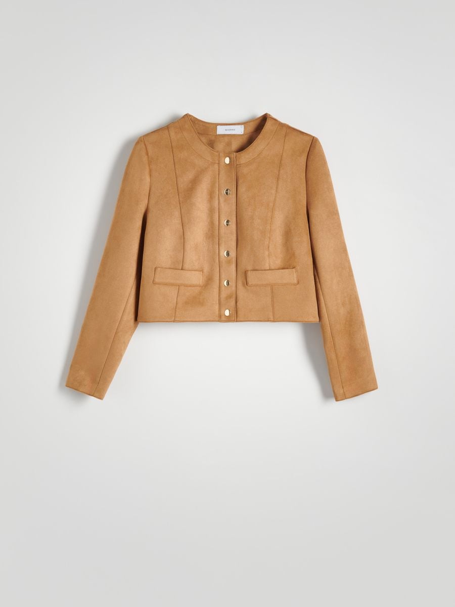 Veste en imitation daim - beige - RESERVED - 3