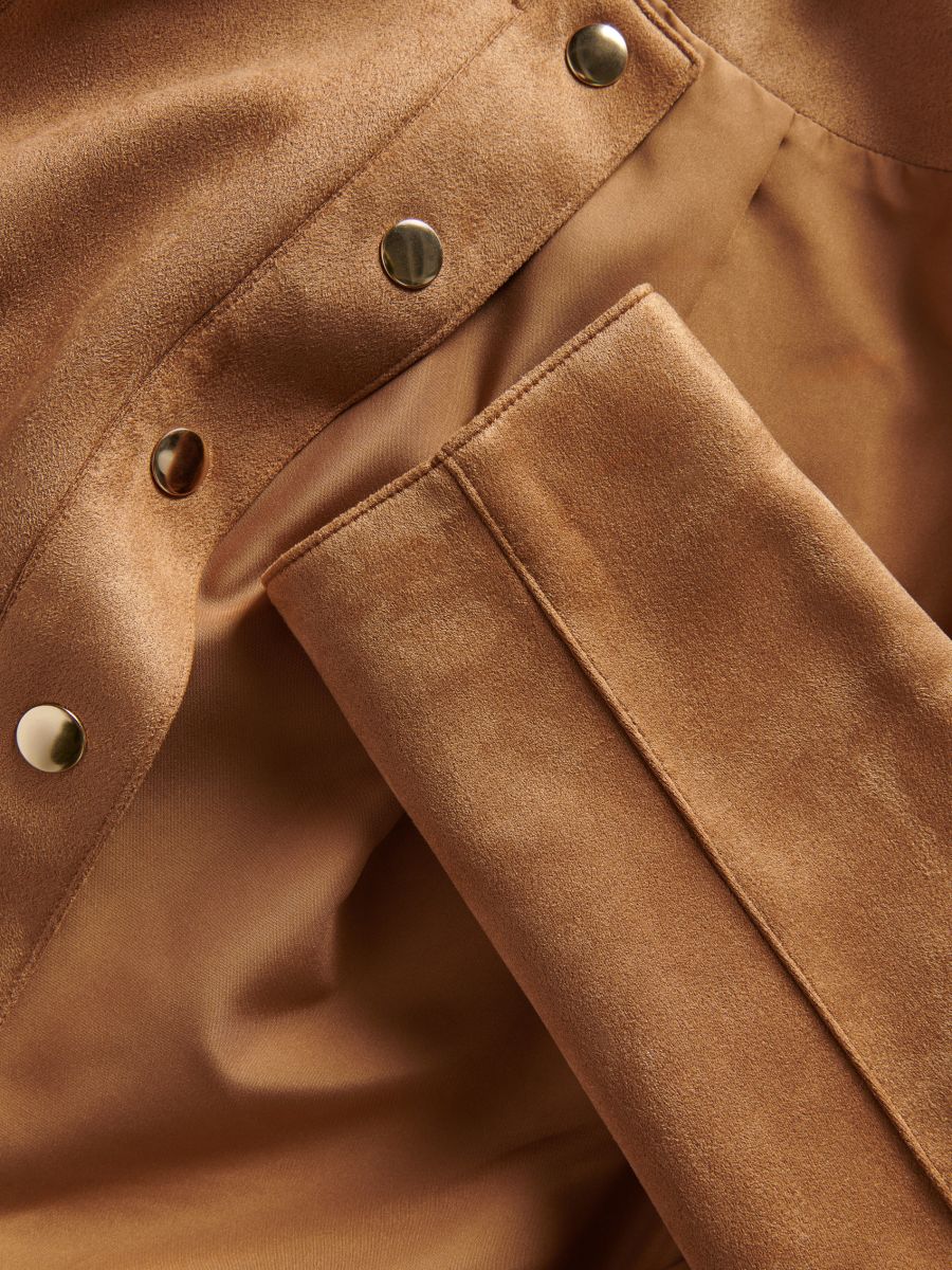 Veste en imitation daim - beige - RESERVED - 4