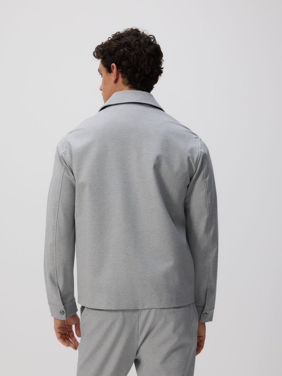 Zip-up sweatshirt with collar - light grey - RESERVED - 3
