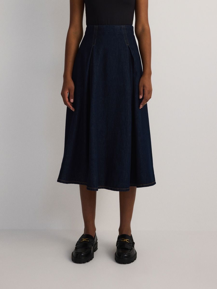 Denim skirt - navy - RESERVED