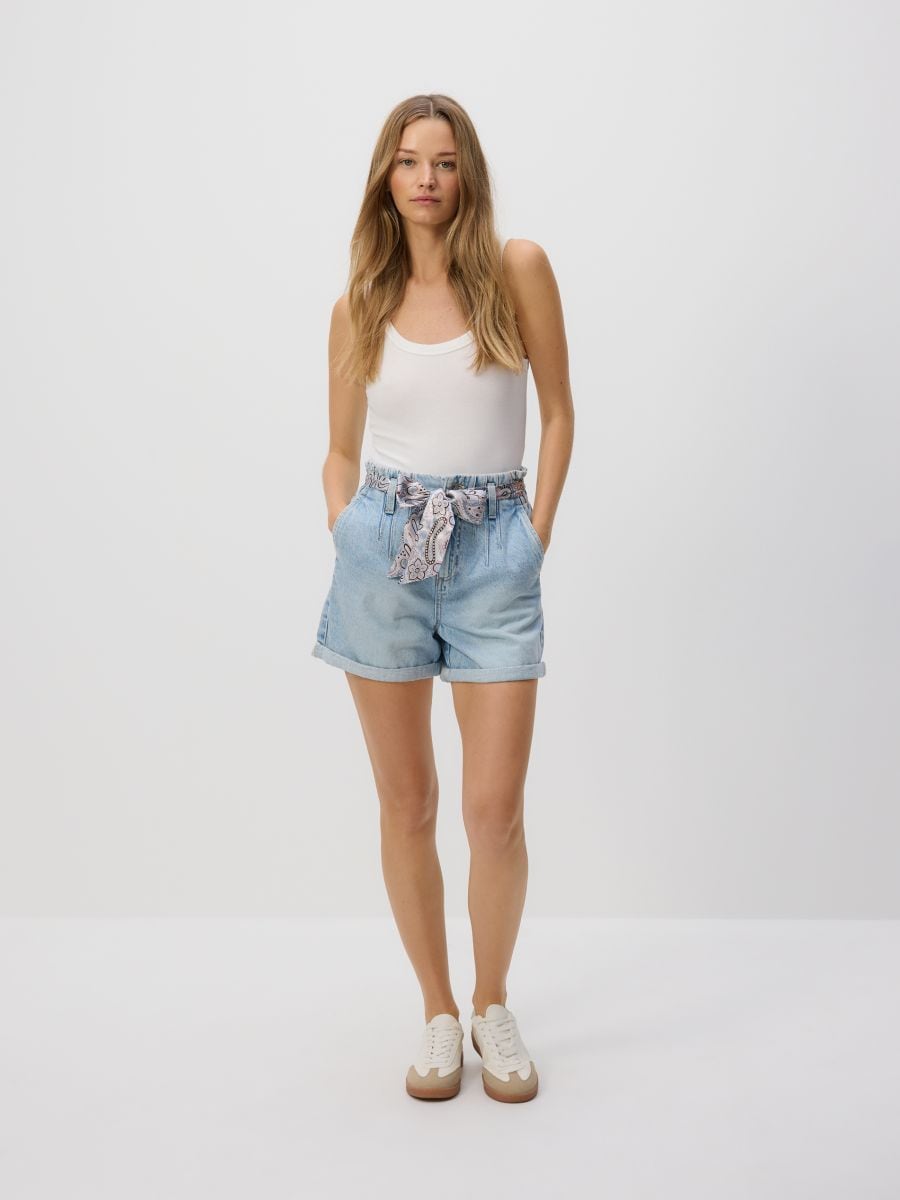 Denim shorts with bandana - blue - RESERVED - 2