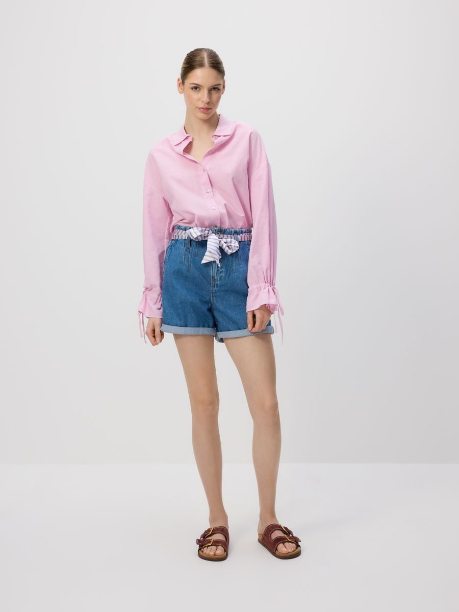 Denim shorts with bandana - blue jeans - RESERVED - 2