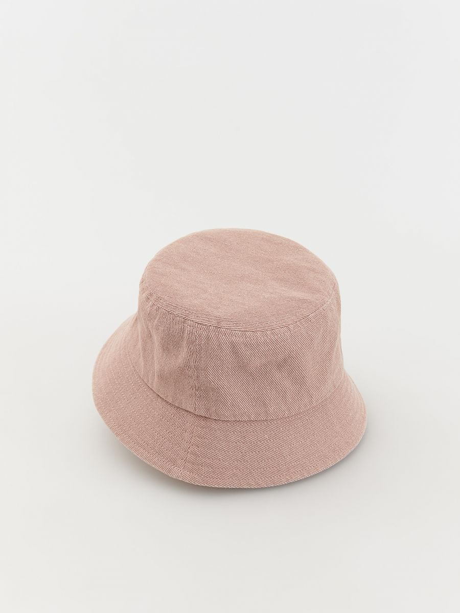 Jeansowy kapelusz bucket hat - pastelowy róż - RESERVED