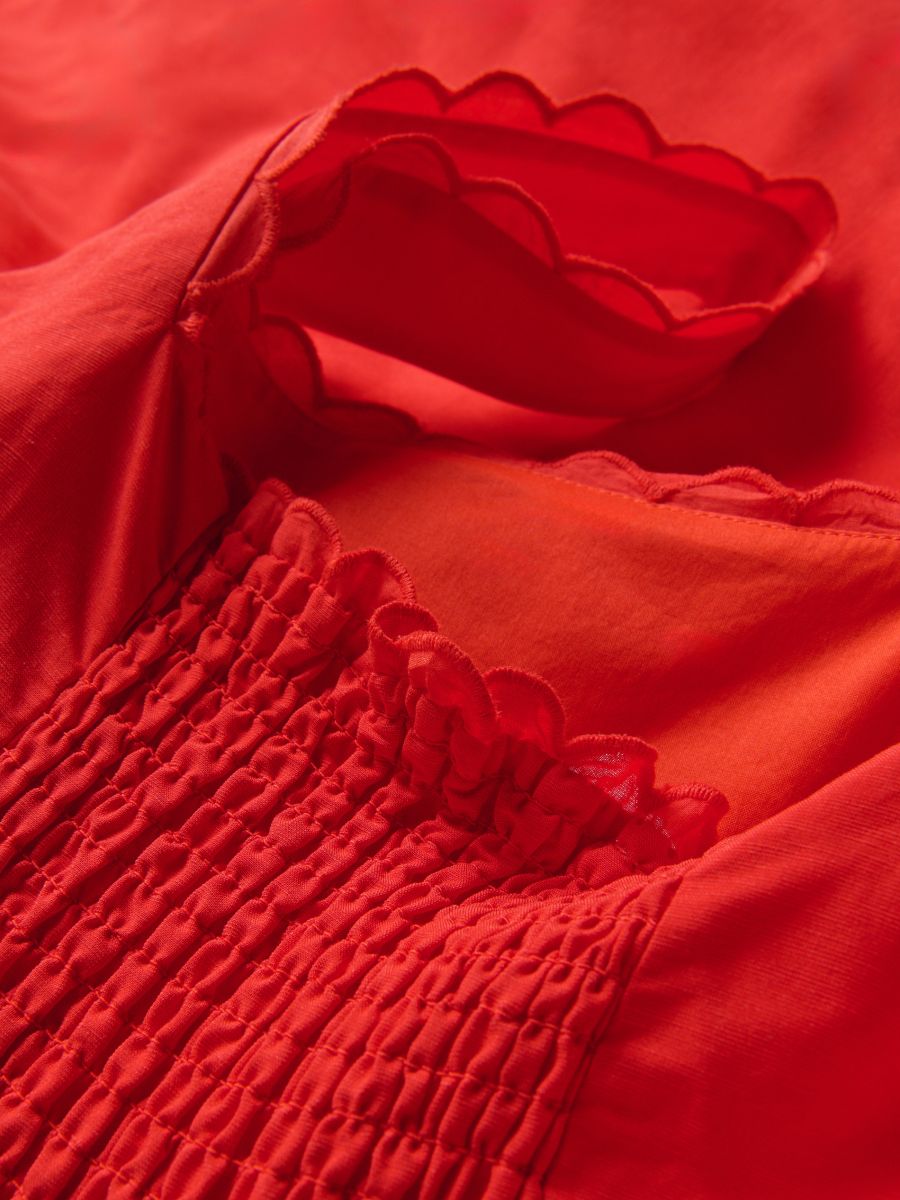 Linen blend midi dress - red - RESERVED - 6
