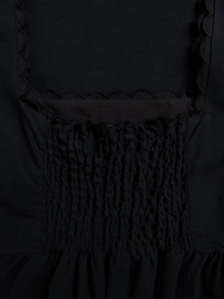 Linen blend midi dress - black - RESERVED - 7
