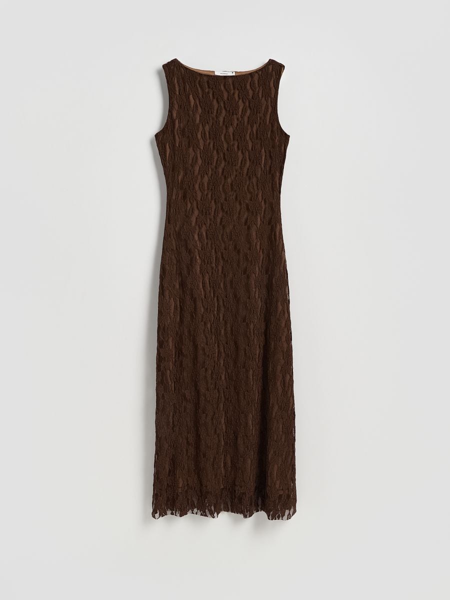 Lace dress - dark brown - RESERVED