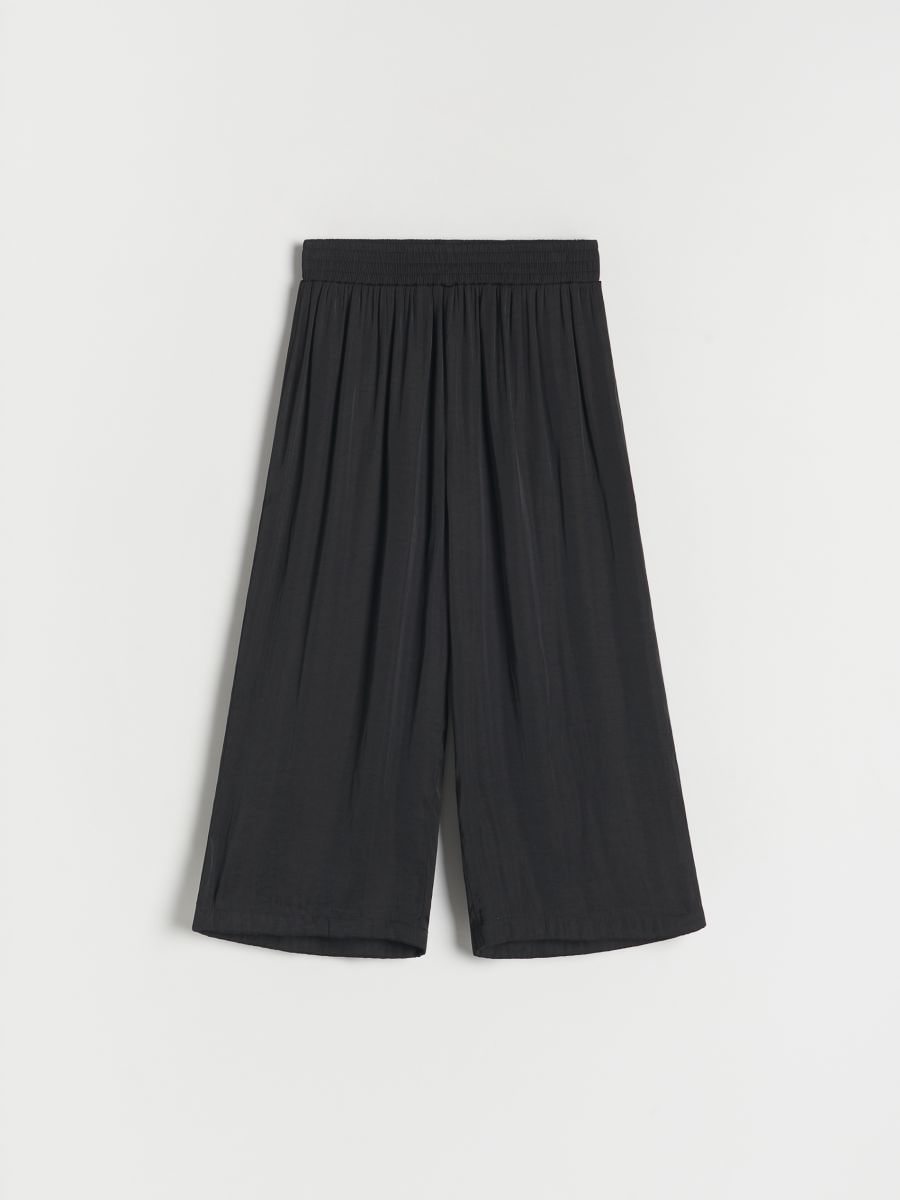 Wide leg trousers - black - RESERVED