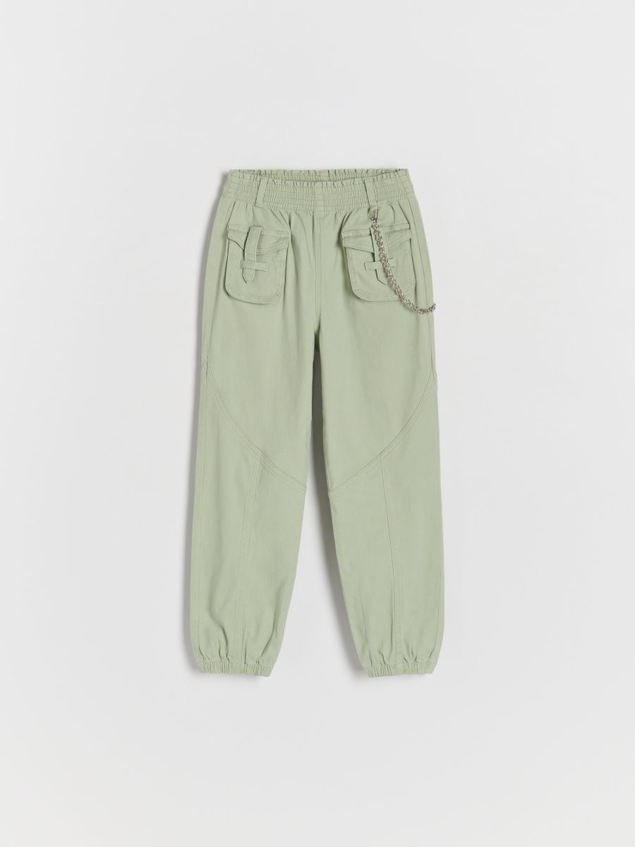 Trousers with chain detail - light green - RESERVED