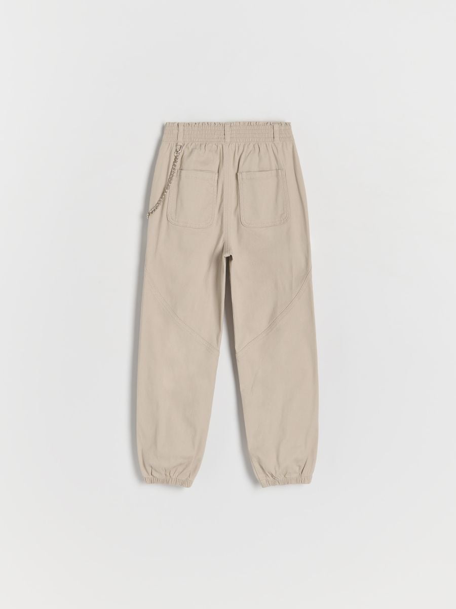 Trousers with chain detail - beige - RESERVED - 5