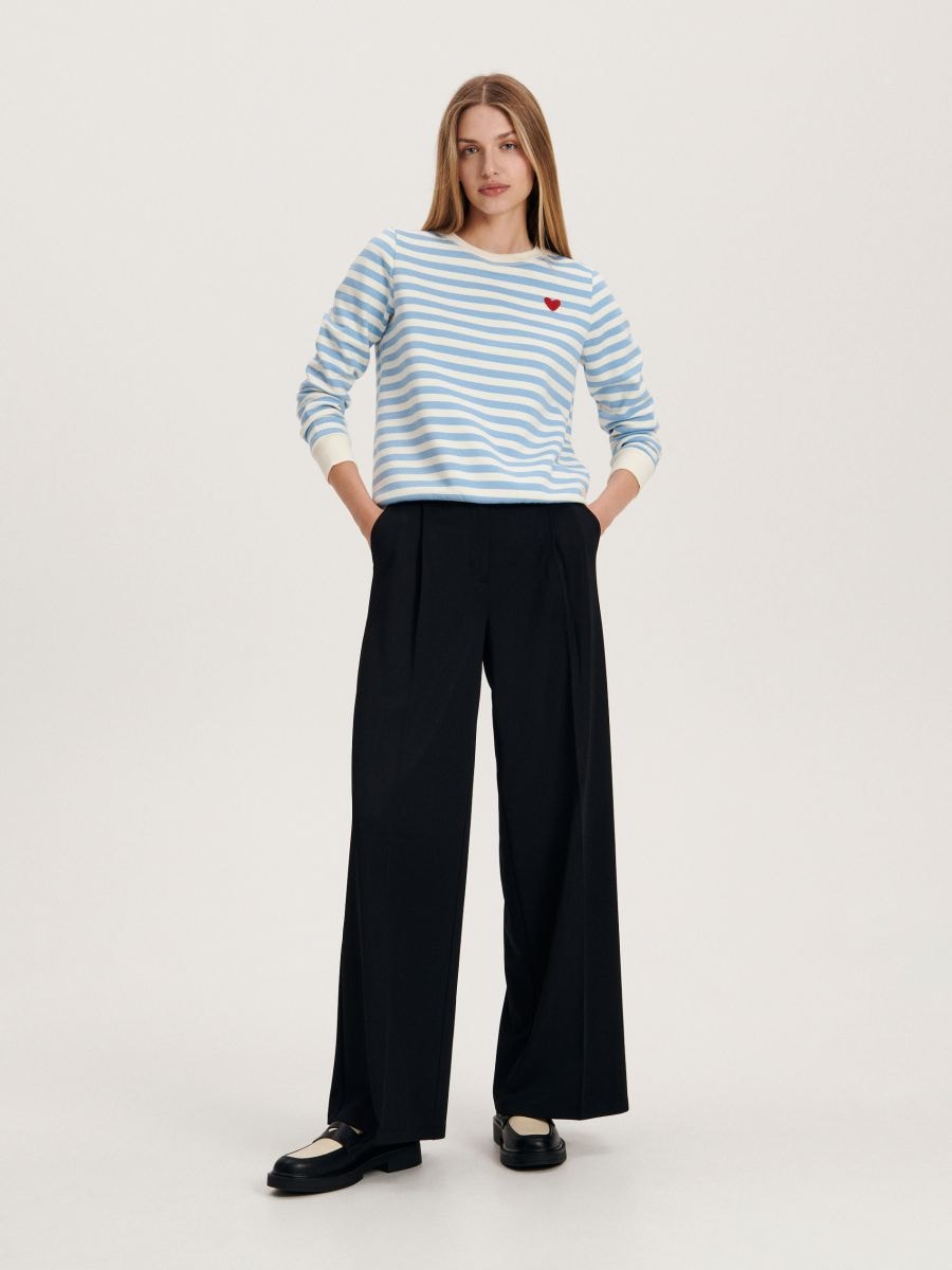 Bluza w paski z sercem - jasnoniebieski - RESERVED - 2