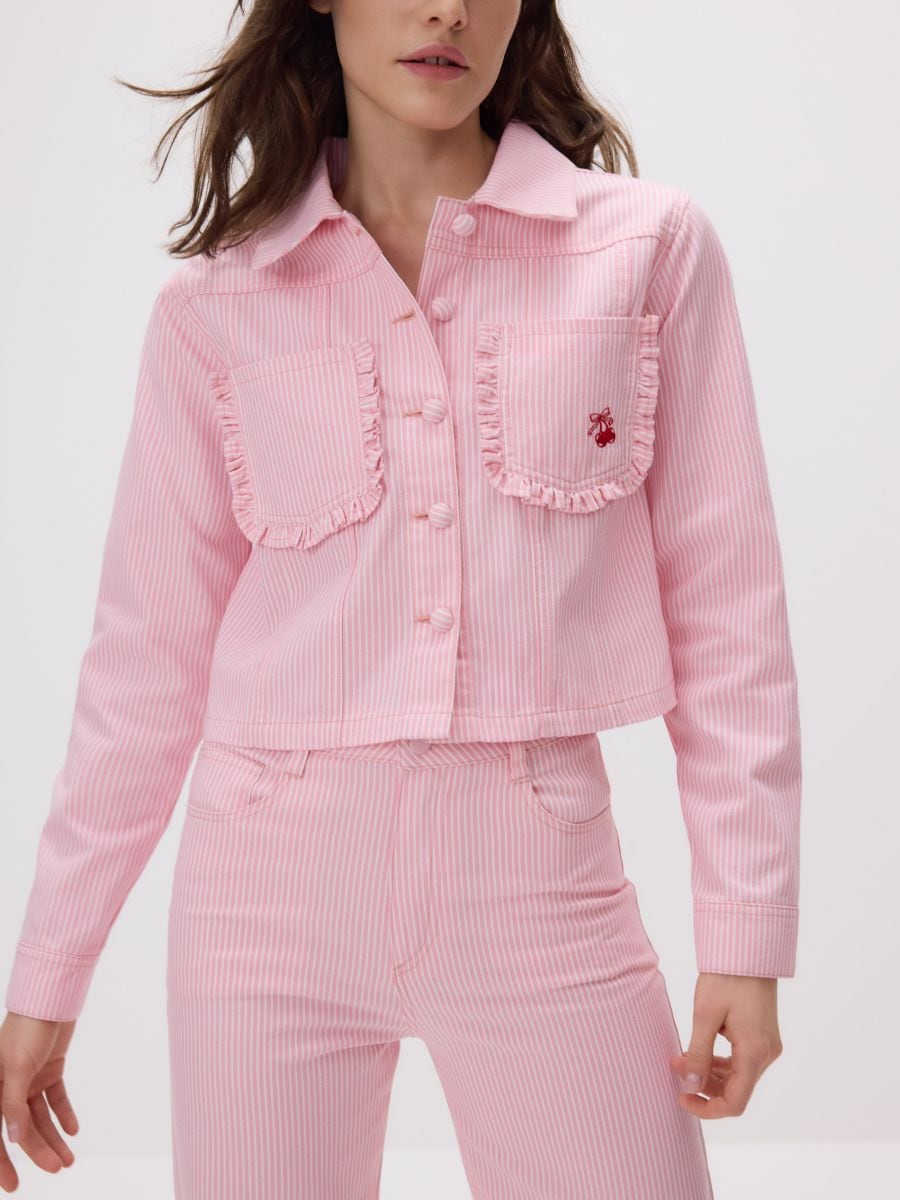 Jacket with decorative pockets - pink - RESERVED