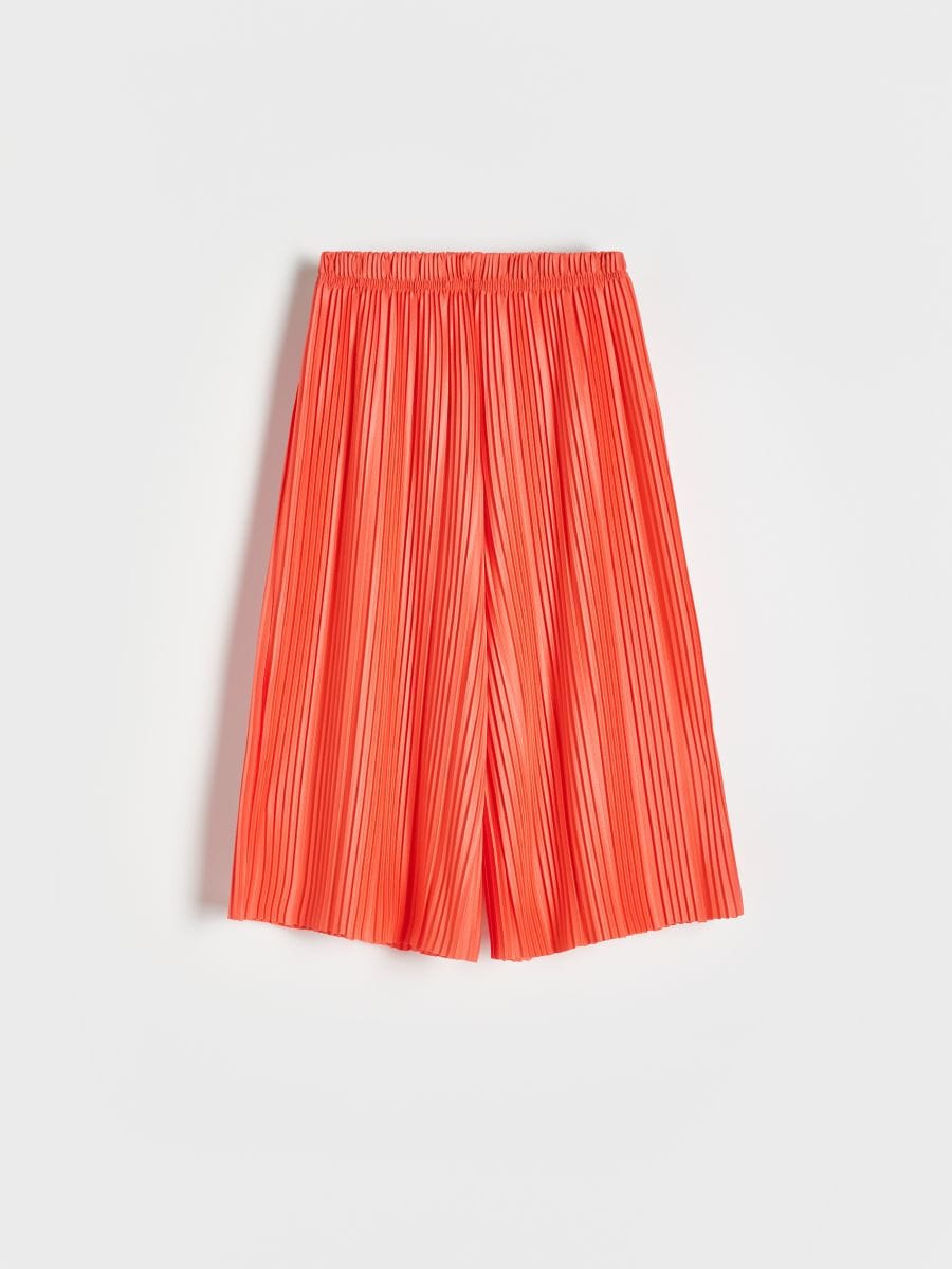 Pleated culottes - coral - RESERVED