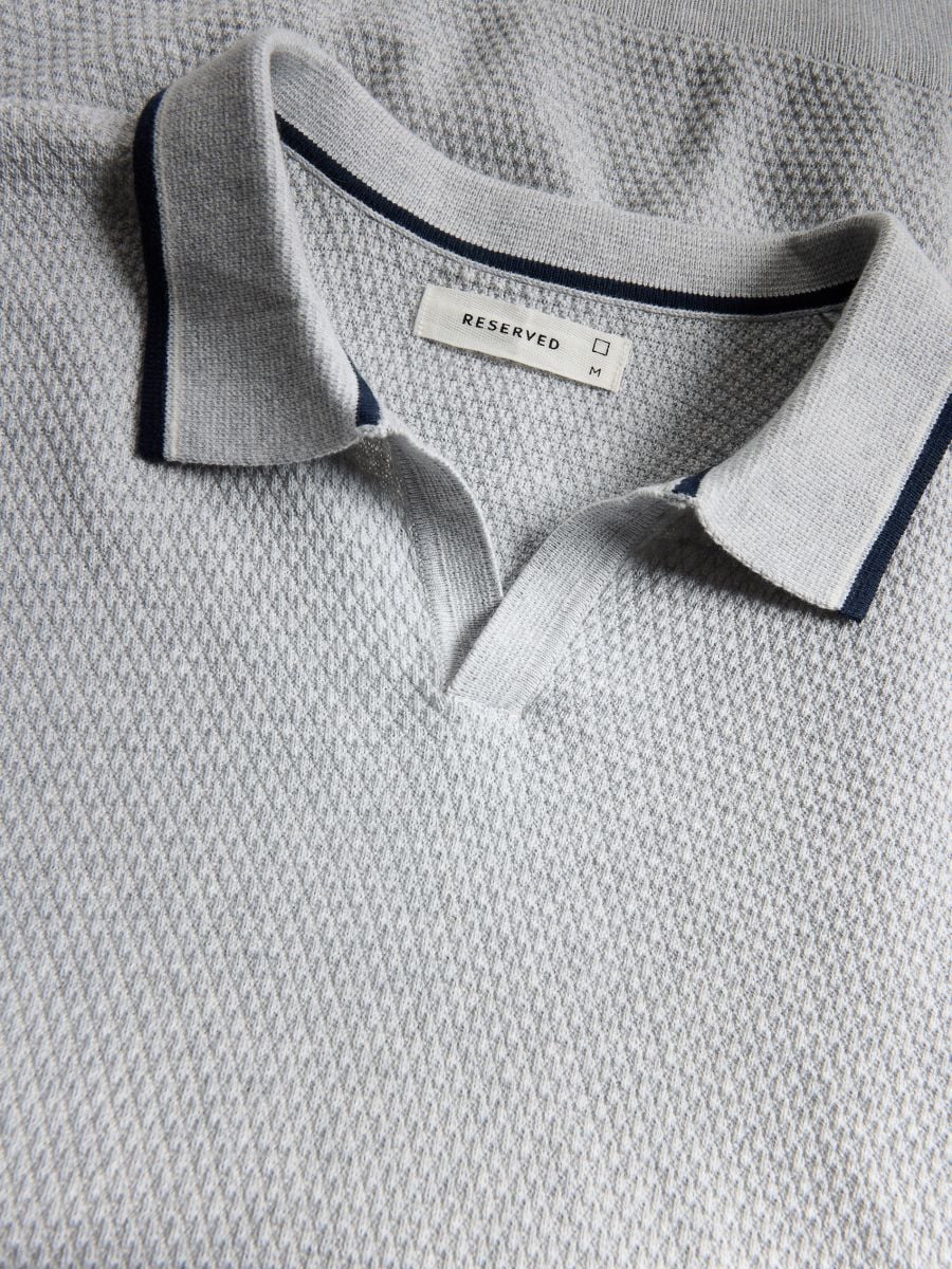 Βαμβακερό πουλόβερ πόλο - ανοιχτό γκρι - RESERVED - 6